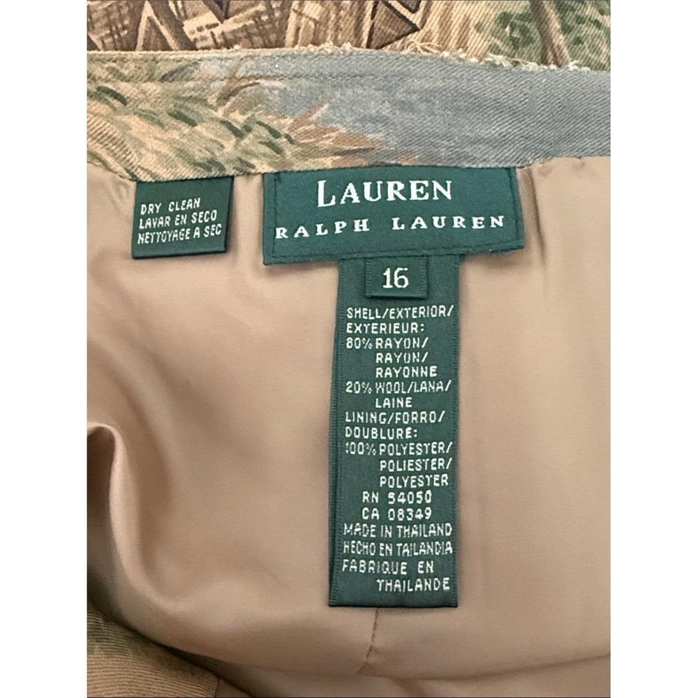 1990 Lauren Ralph Lauren wrap skirt with countryside landscape scenes print - Picture 9 of 9